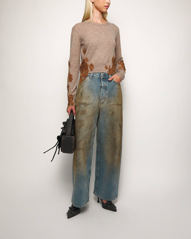 Acne Studios Sweater Lace Trim Wool Beige XS