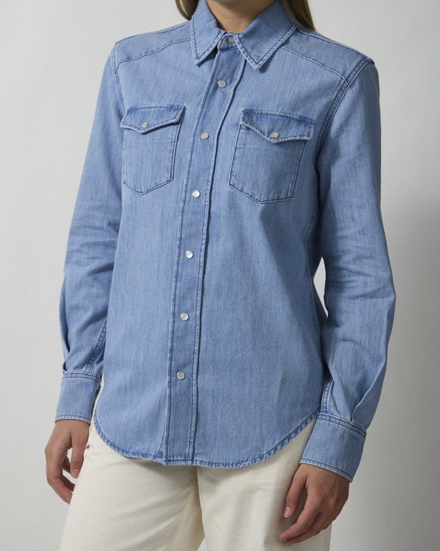 Wakakuu Icons Shirt Anja Denim Light blue wash XL