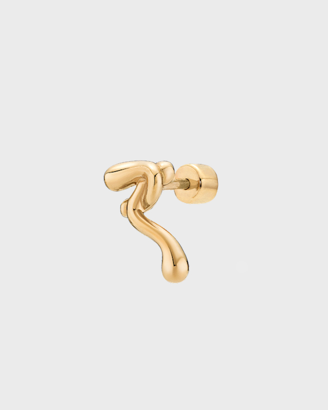 Maria Black Earring Powder Puff Stud Gold ONESIZE