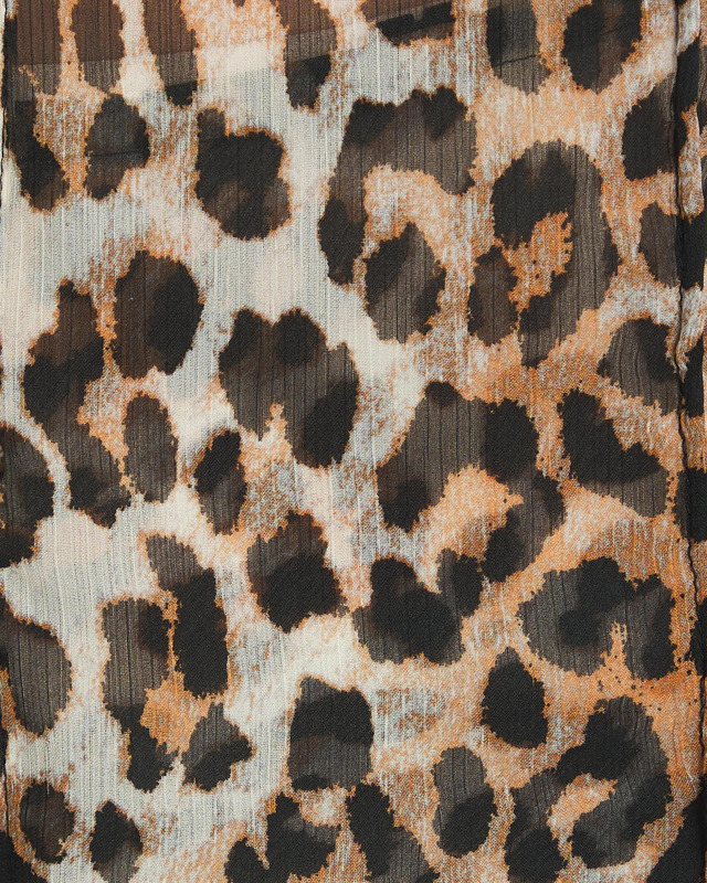 Ganni Shirt Printed Chiffon Slim Leopard 42