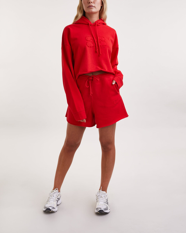 Ganni Hoodie Isoli Cropped Red S-M