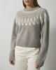 Soft Goat Sweater Brushed Fair Isle Crewneck Greige S