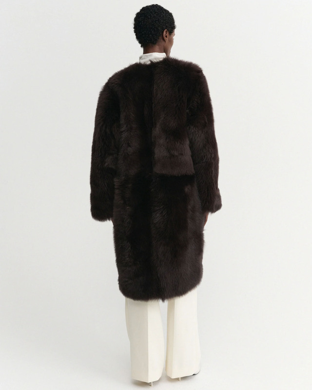 Almada Frakke Gemma Fur Leather Chocolate M