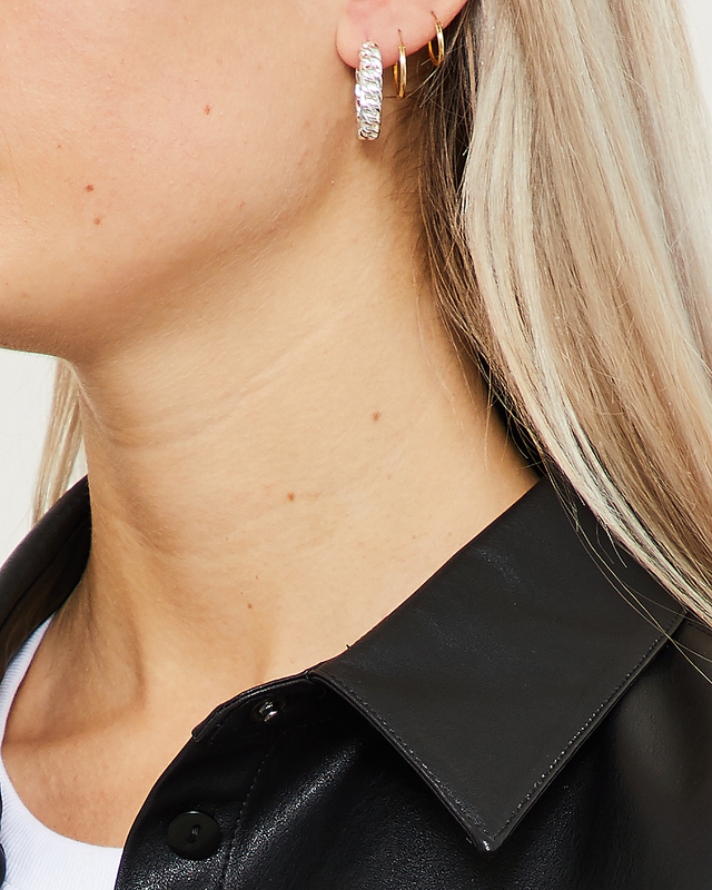 CBYC Earring Curb Hoop 25 mm Silver ONESIZE