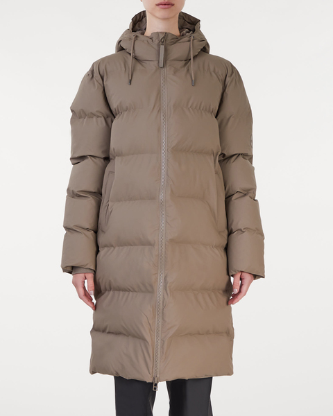 Long Puffer Jacket Taupe 1