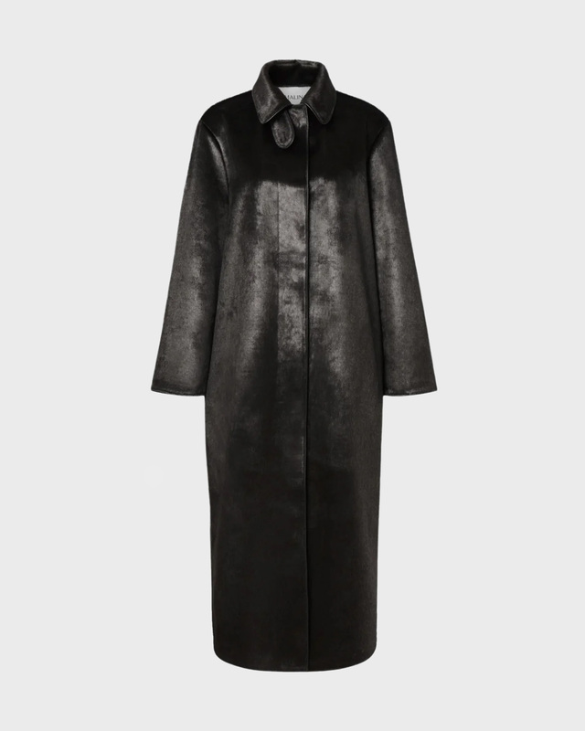Malina Frakke Phoebe Faux Pony Hair Long Black 36
