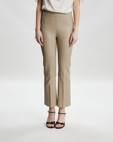Trousers D6Nome Crop Leather Flare Sand 2