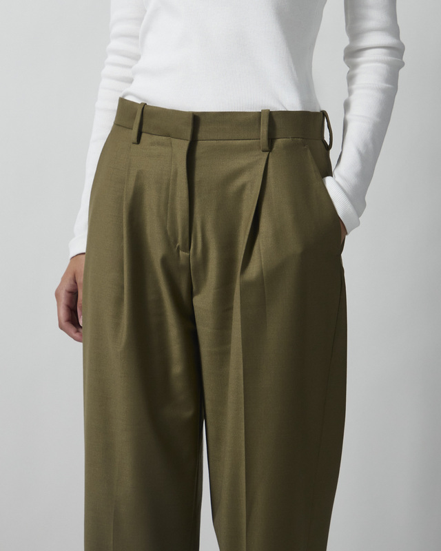 Dagmar Bukser Relaxed Wool Olive 38