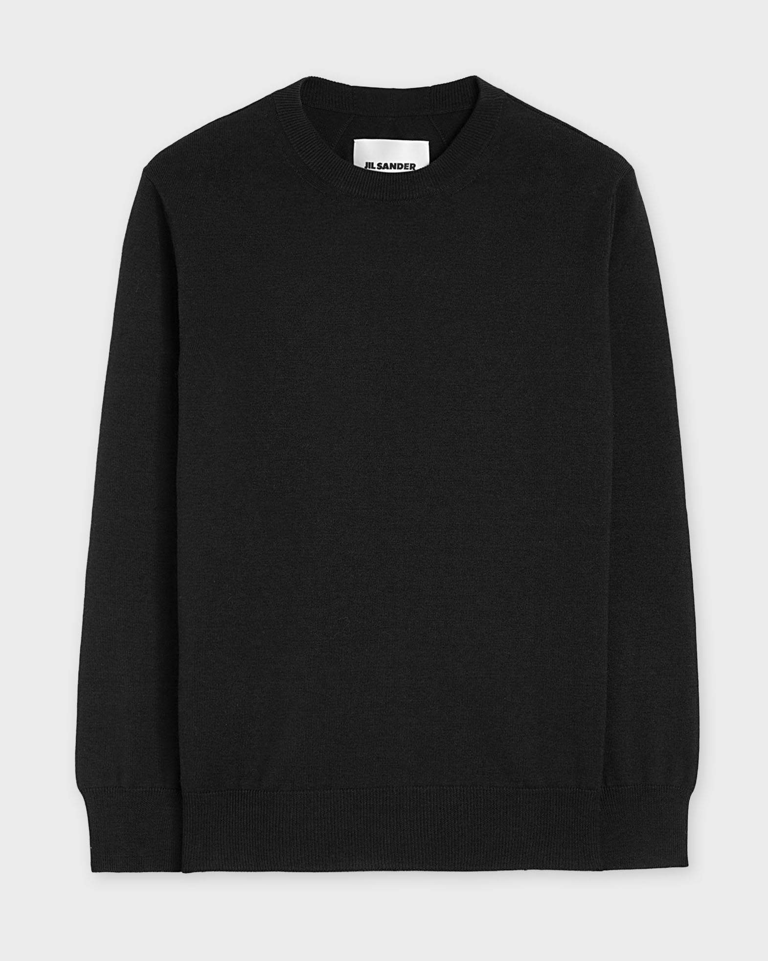 Jil Sander Sweater Midweight Wool Crew-neck In Black