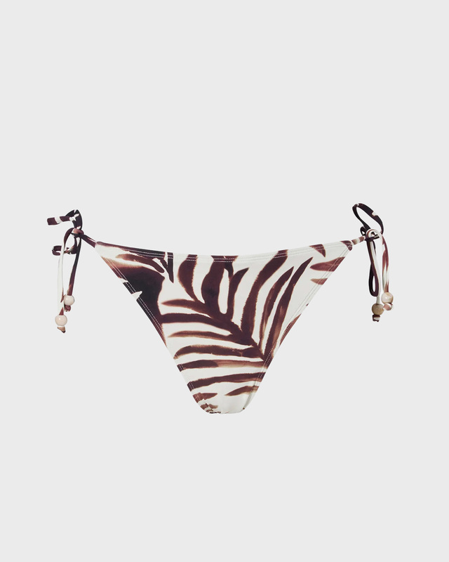 Malina Bikini Bottoms Sanja Beaded Tie White/Brown M