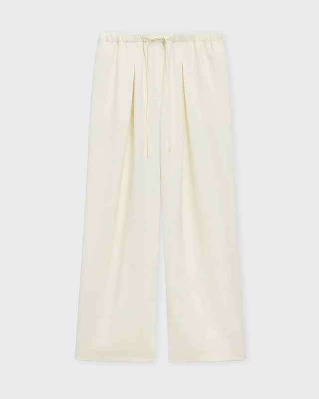 Theory Byxor Pleated Pull-On Pant in Admiral Crepe Beige US 10 (EUR 42)