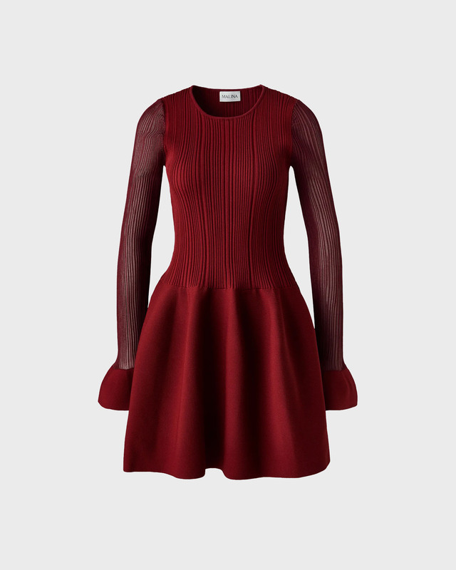 Malina Strikket minikjole Elona Voluminous Skirt Burgundy S