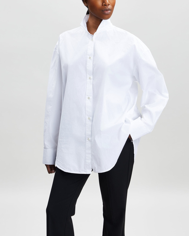 Teurn Studios Skjorta Oversized Stand-Up Collar Vit 34