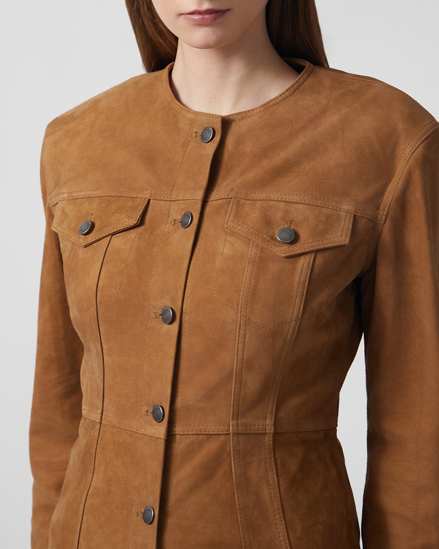 Haikure Jacket Temple Suede Chocolate M