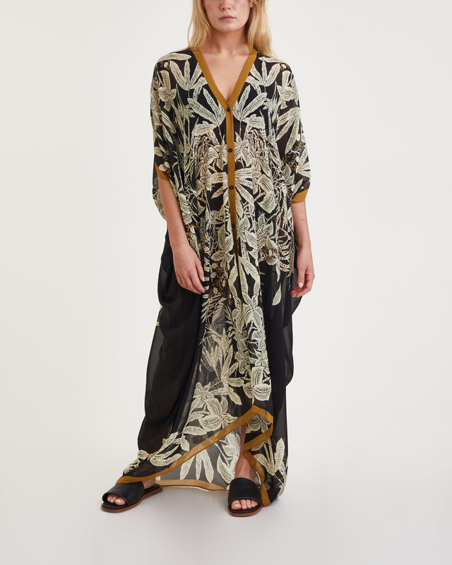 Rodebjer Klänning Kaftan Agave Jungle Svart/beige  ONESIZE