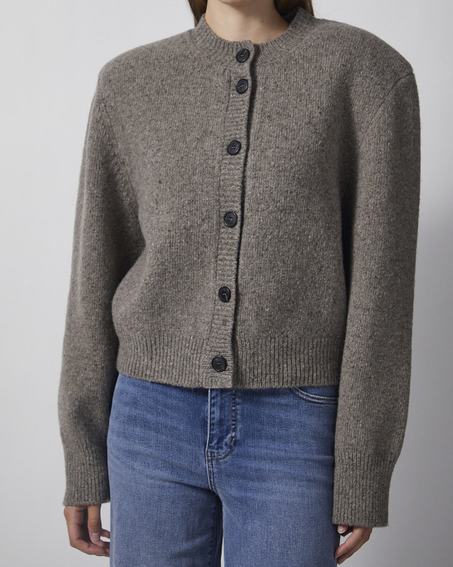 RÓHE Cardigan Statement Mouliné Taupe 40