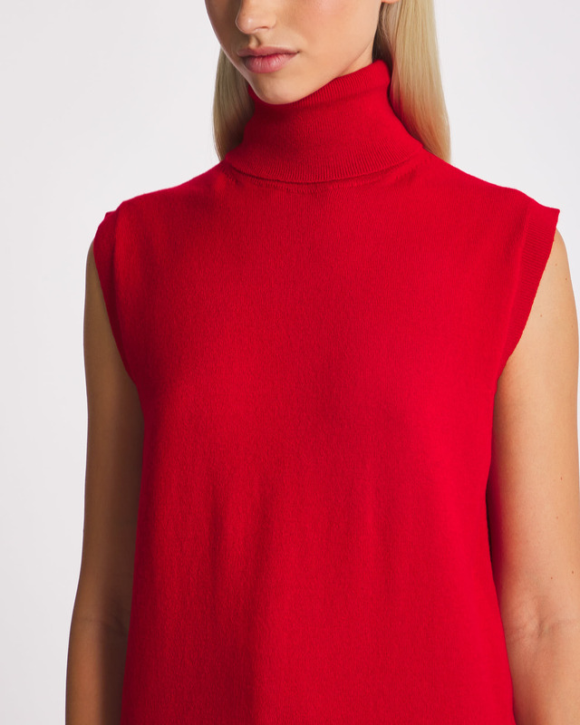 Sleeveless turtleneck red new arrivals