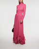 ROTATE Birger Christensen Klänning Chiffon Maxi Ruffle  Rosa 34