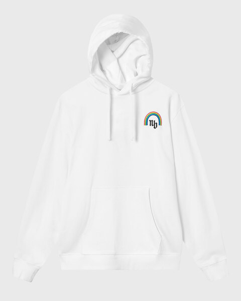 Hoodie Rainbow Vit 1