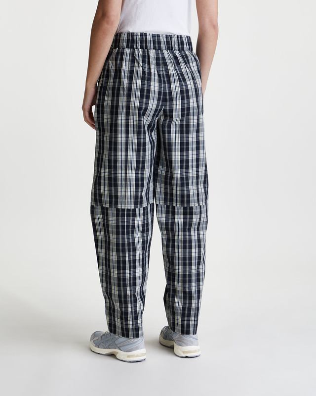 GANNI Byxor Check Cotton Curve Svart 42