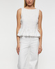 Ganni Top Cotton Poplin Smock Tie String White 38