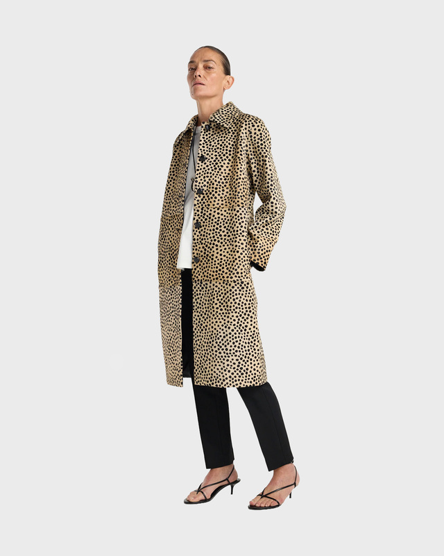 RÓHE Frakke Cheetah Pony Hair Beige/Black 36