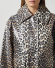Ganni Jacket Laminated Cotton Canvas Leopard L-XL