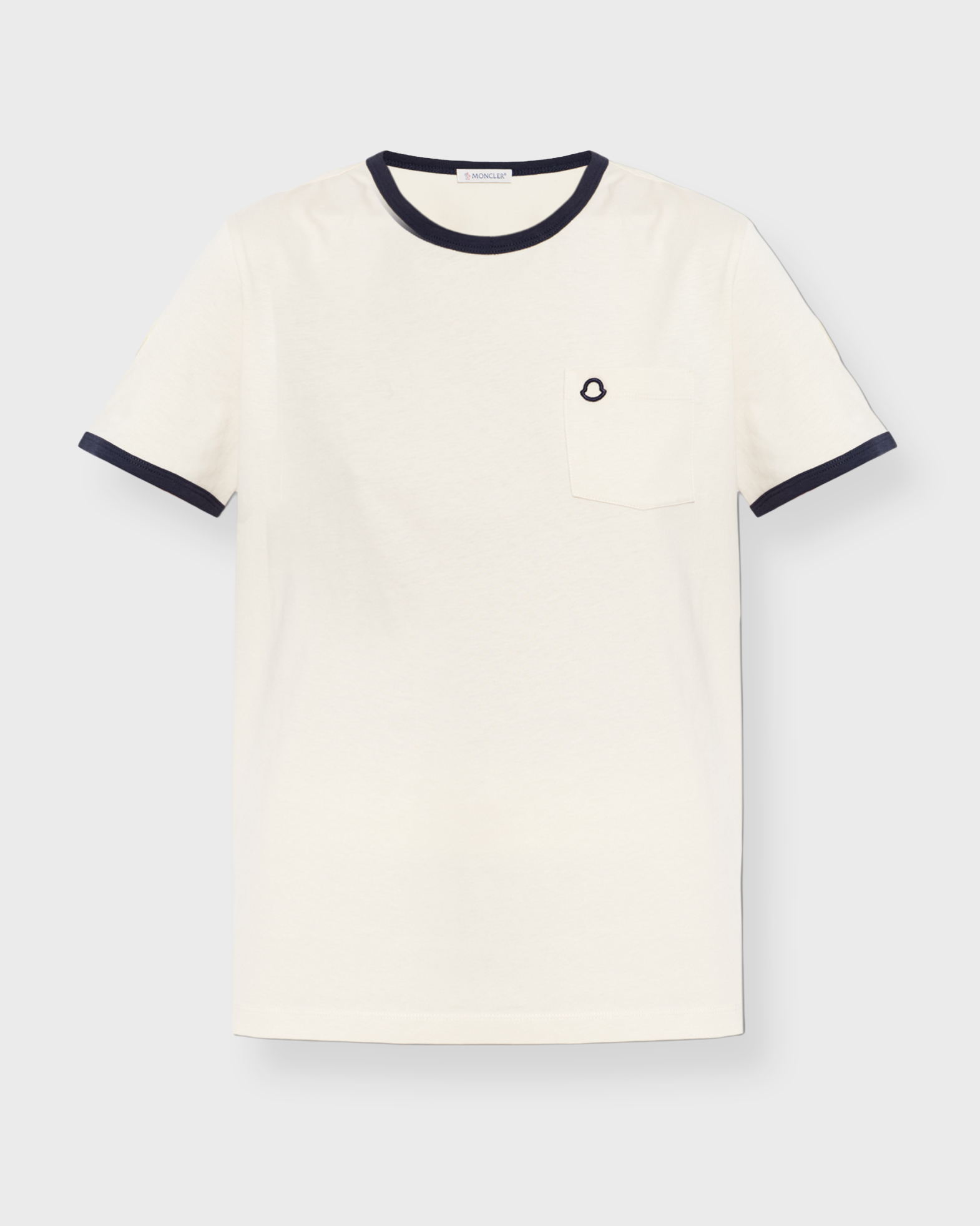 Moncler Women's White T-Shirt Embroidered Logo Cotton S