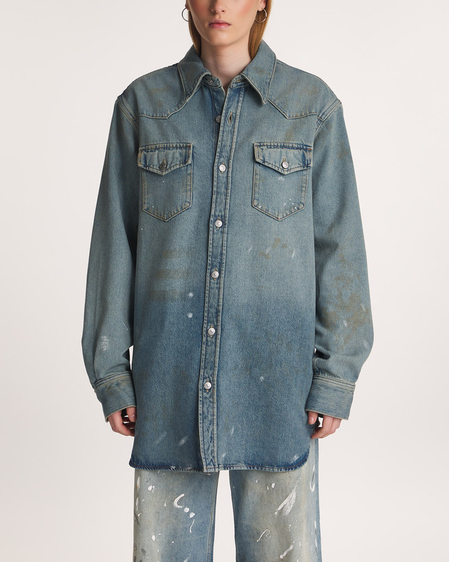 Acne Studios Relaxed Fit Denim Shirt Blue Beige – Neighbour