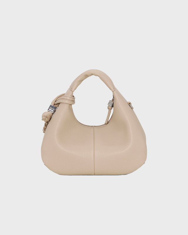 Ganni Bag Hobo Mini Grained White ONESIZE