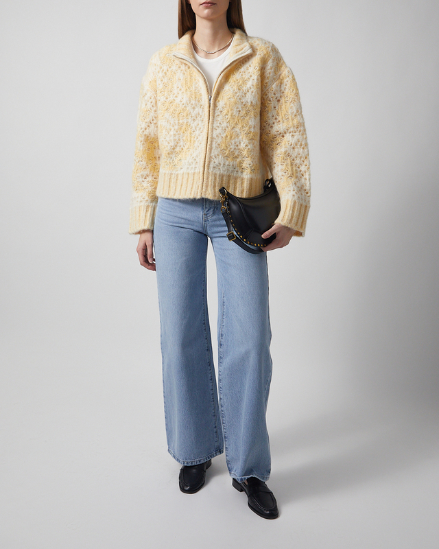 Camilla Pihl Sweater Briana Zip Knit Light yellow M-L