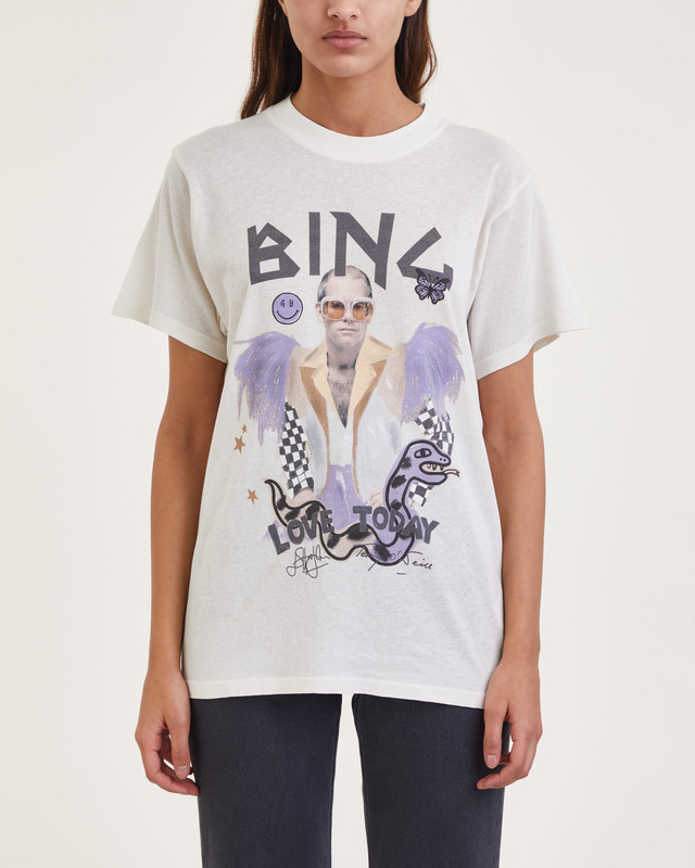 Anine Bing T-Shirt Lili Tee AB X Elton John Creme S