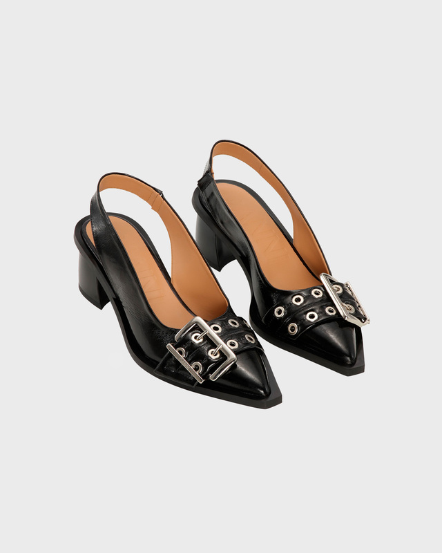 Ganni Pumps Feminine Buckle Slingback Black EUR 36