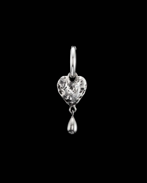 Crying Heart Earring Silver ONESIZE 1