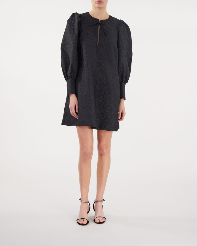 Ganni Jacquard Organza mini klänning  Svart 42