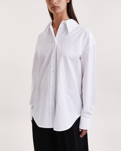 Shirt Pointy Collar Poplin  White 1