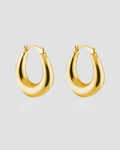 Earrings Bold Hoops Small Gold ONESIZE 1