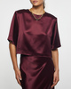 Wakakuu Icons Top Essa Satin Burgundy  XL