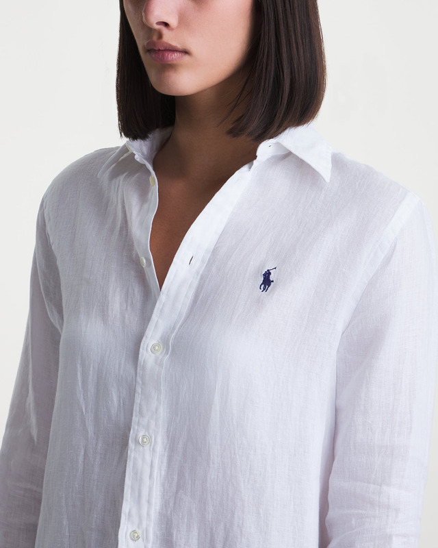 Polo Ralph Lauren Shirt Long Sleeve Button Front Vit M