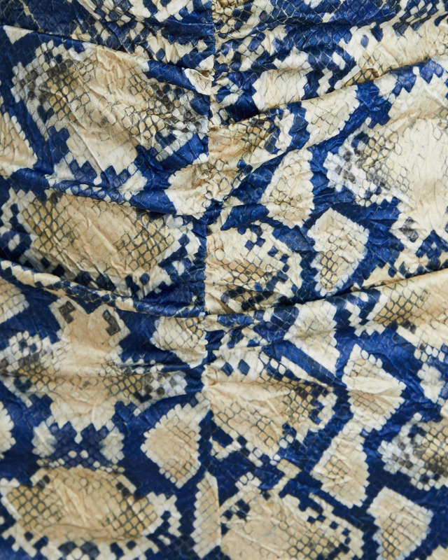 Ganni Dress Crinkled Satin O-Neck Safari 34