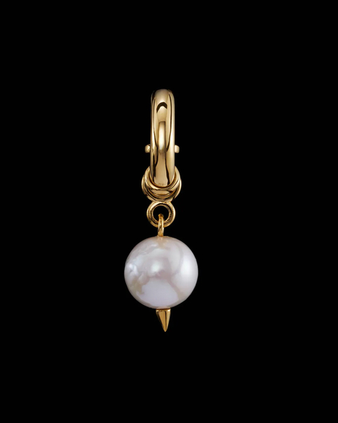Earring Chunky Pierced Pearl Gold ONESIZE 1