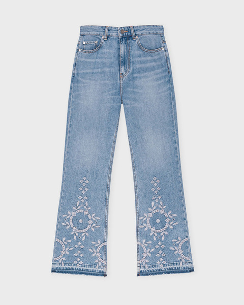 Jeans Broderie Anglaise Betzy Cropped Ljusblå 1