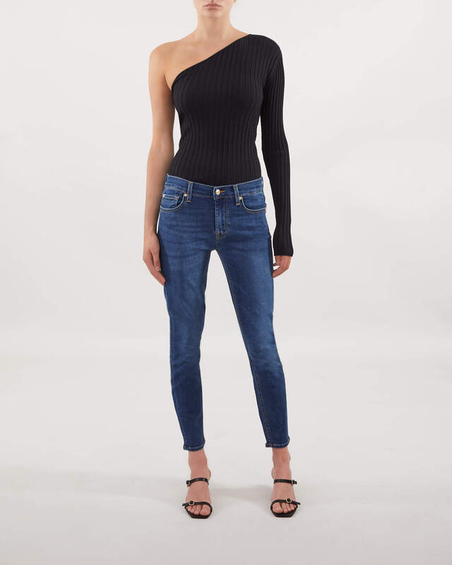 7 For All Mankind Jeans The Ankle Skinny Bair Eco Mörkblå 27