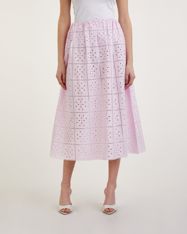 Ganni Skirt Broderie Anglaise  Pink 34