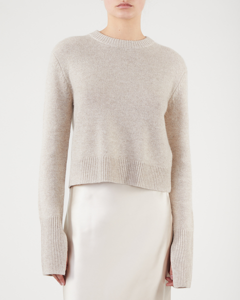 Sweater Olivia Cropped R-neck Sand 1