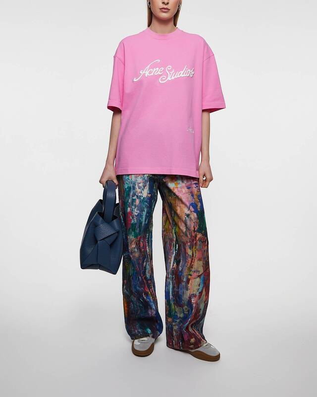 Acne Studios T-Shirt Logo Relaxed Fit  Rosa XXS