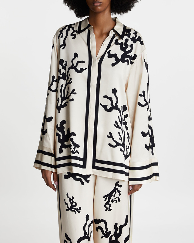 Malina Shirt Meya Wide Fit Vit/svart XL