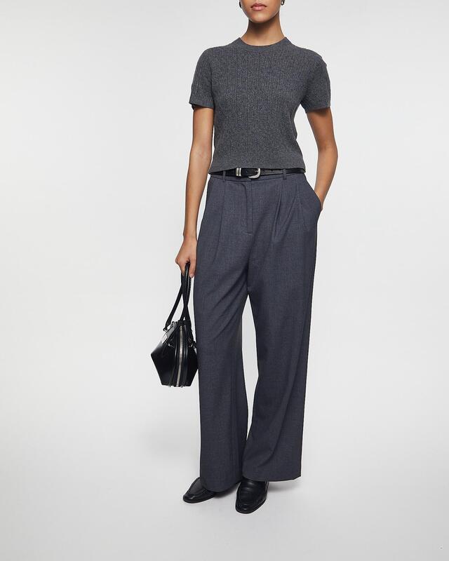 The Garment T-Shirt Como Tee Mini Rib Grey melange UK 6 (EUR 34)