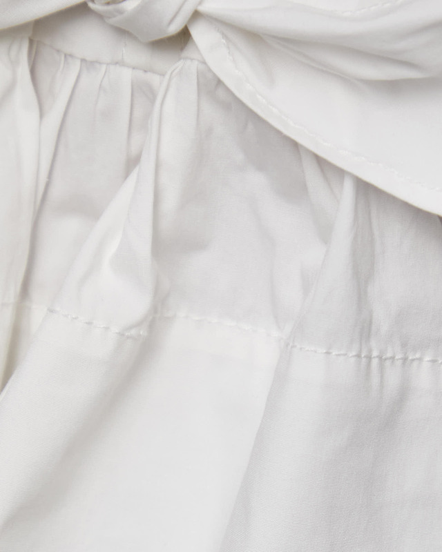 Ganni Blouse Washed Stretch Cotton Strap White 34