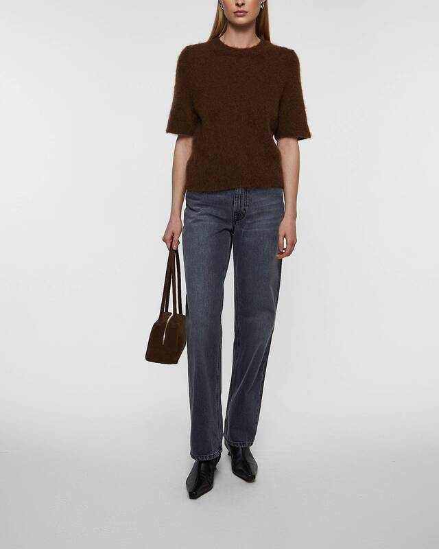 Dagmar Top Brushed Alpaca Brun XS
